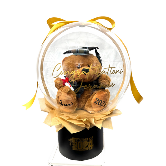 Graduation Bear Bubble Balloons Box