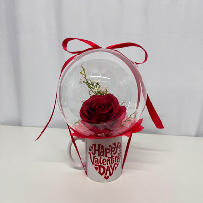 Mini Single Rose Bubble Balloons Valentine's Gifts Balloon