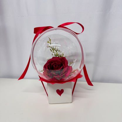 Mini Single Rose Bubble Balloons Valentine's Gifts Balloon